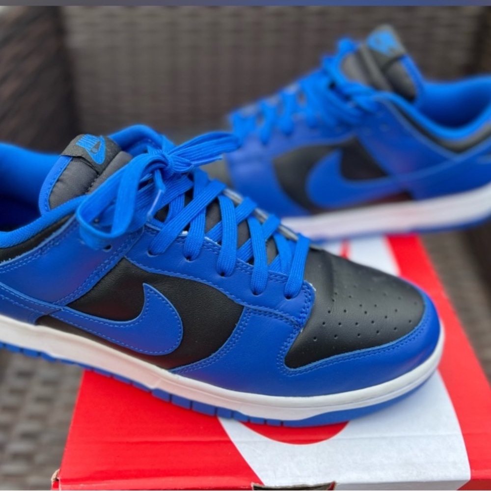 NIKE DUNK LOW RETRO BLACK HYPER COBALT 2021